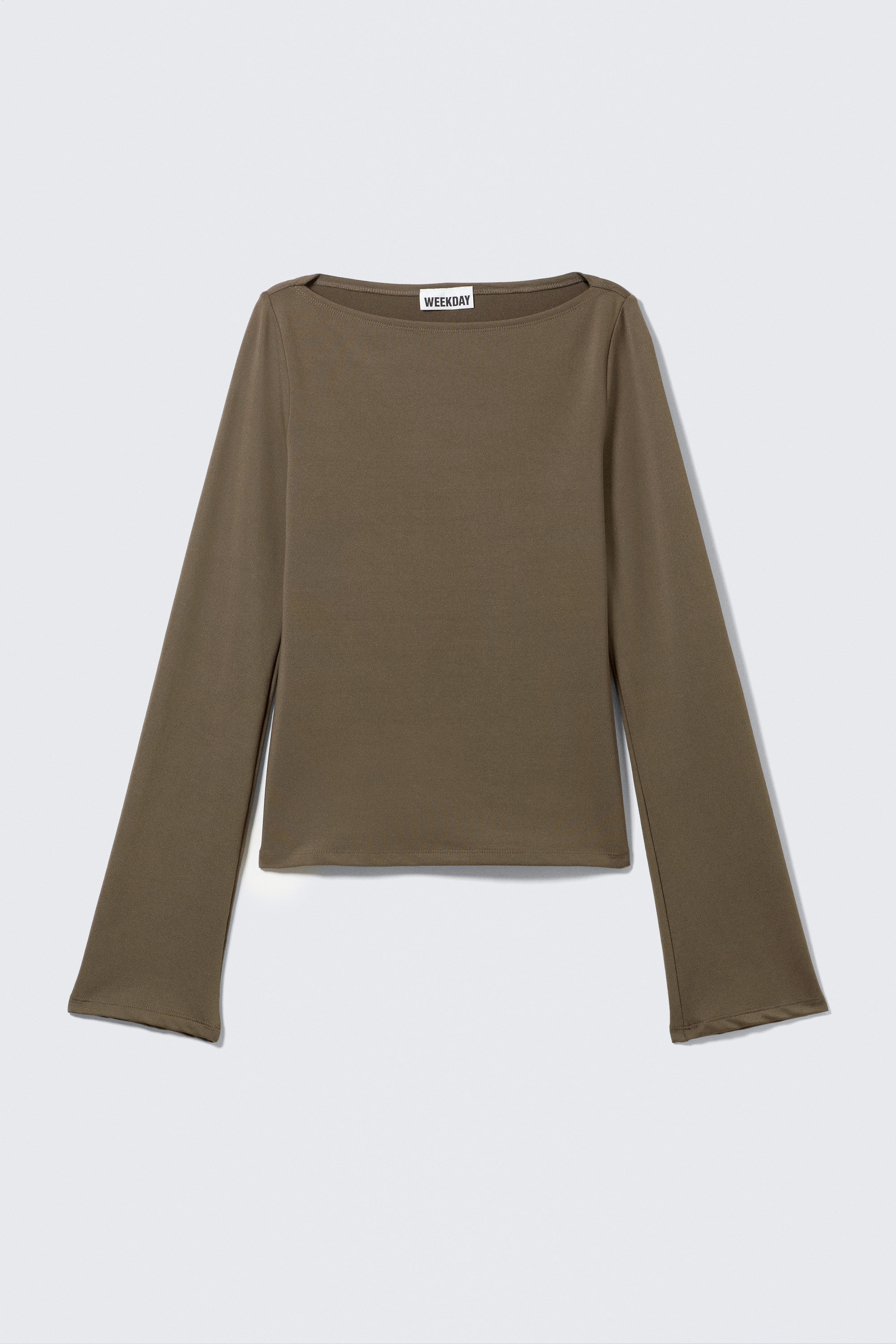 annie long-sleeved boat-neck top - Dark Mole | Weekday WW