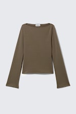 Dark Mole - Annie Long-Sleeved Boat-Neck Top - 3