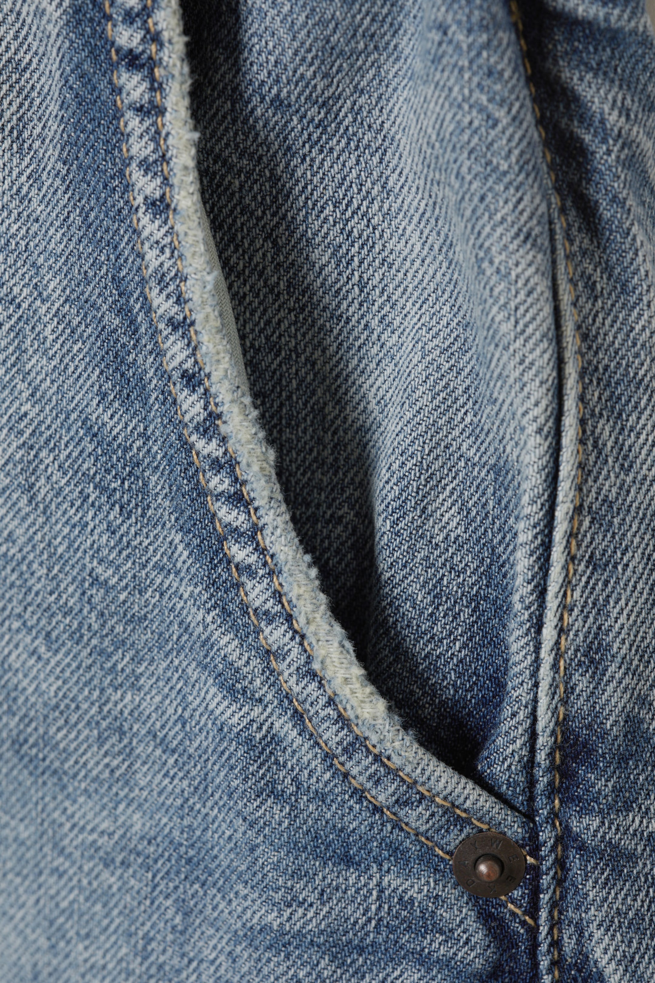 Torn Blue - Medium Blue - Low Rise Loose Fit Denim Joggers - 6