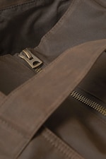 Mörkbrun - Stor vaxad canvasväska i bomull - 5