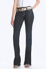 Blue Rinse - Mörkblå - Booty Bei Low Waist Skinny Bootcut Jeans - 1