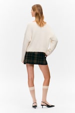 Wit - Trui met kant en V-hals - 3