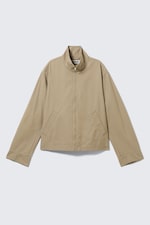 Beige - Veste décontractée en coton à col cheminée - 5