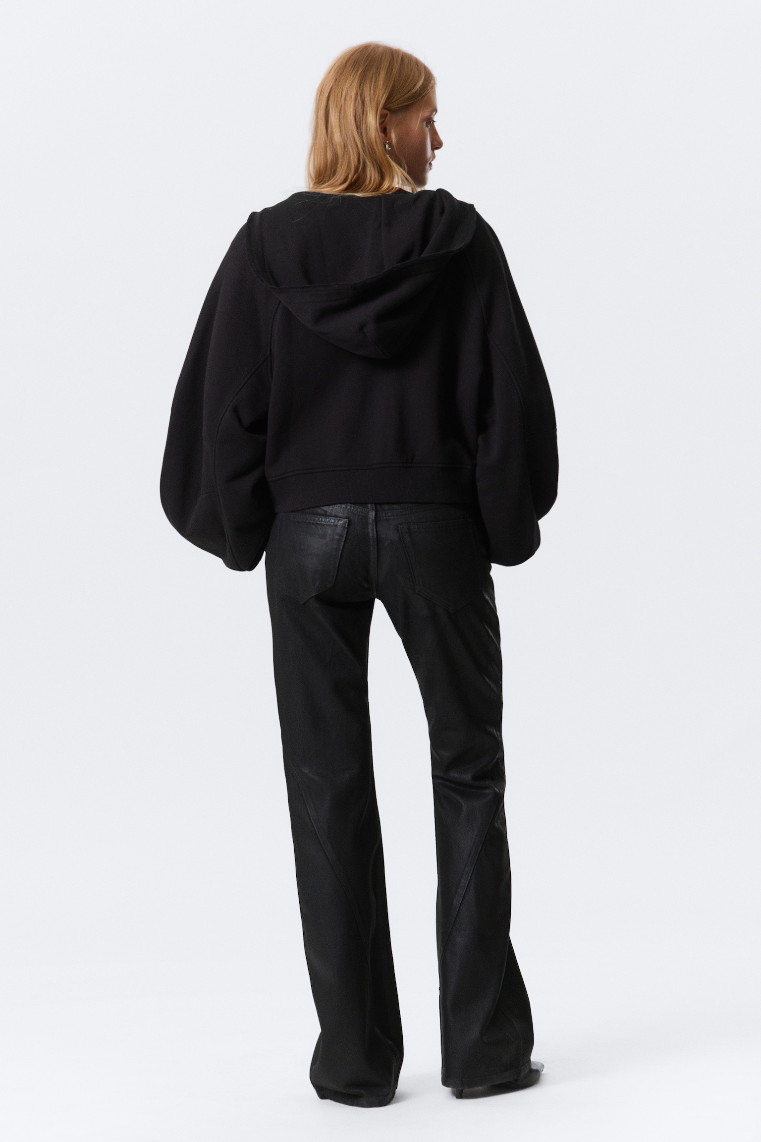 Nova Low Waist Slim Bootcut Leg Jeans - Black Coating - Svart - 4