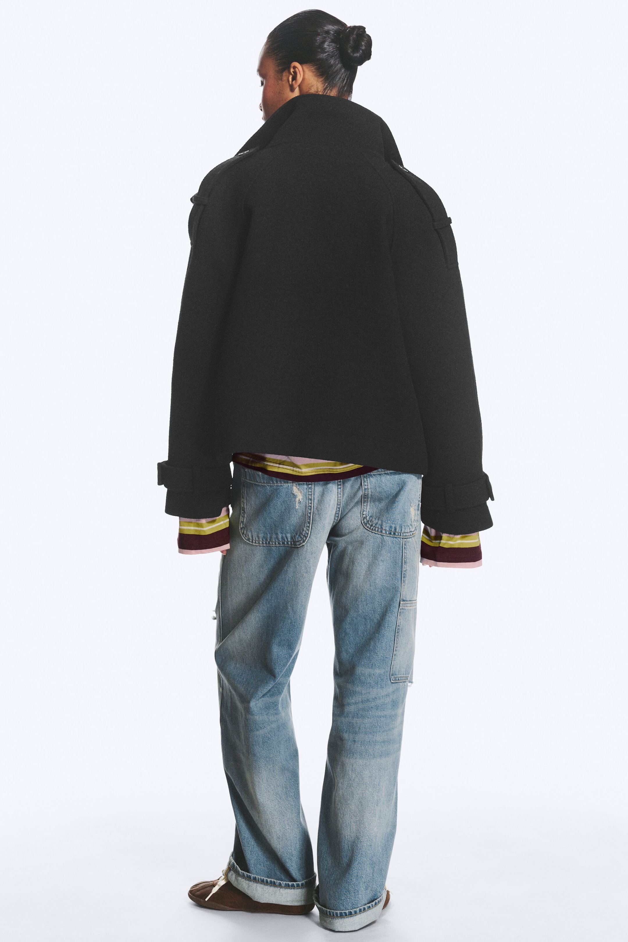 Dark Blue - Funnel neck jacket - 4
