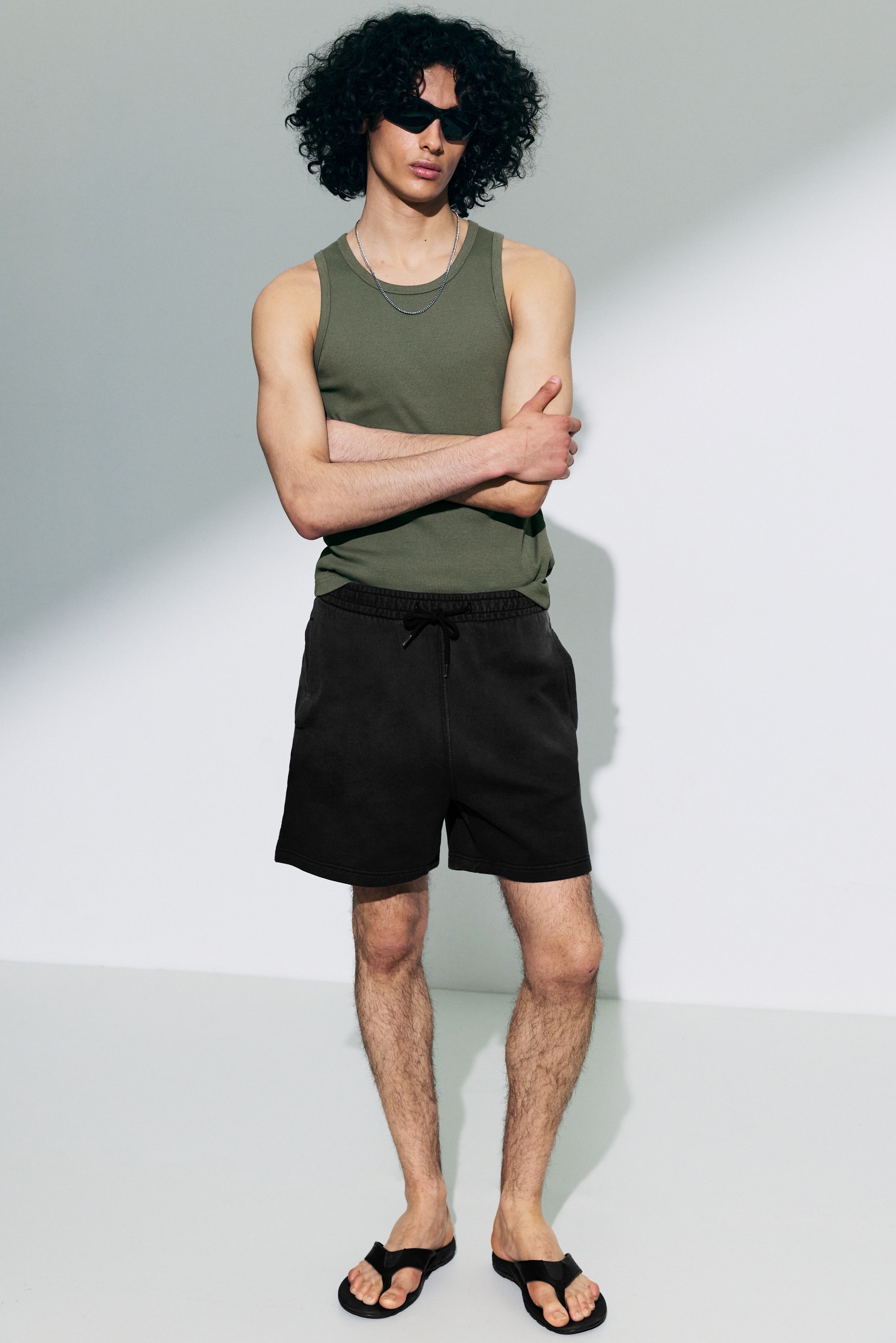 Avslappnade Jerseyshorts - Svart/Rosa