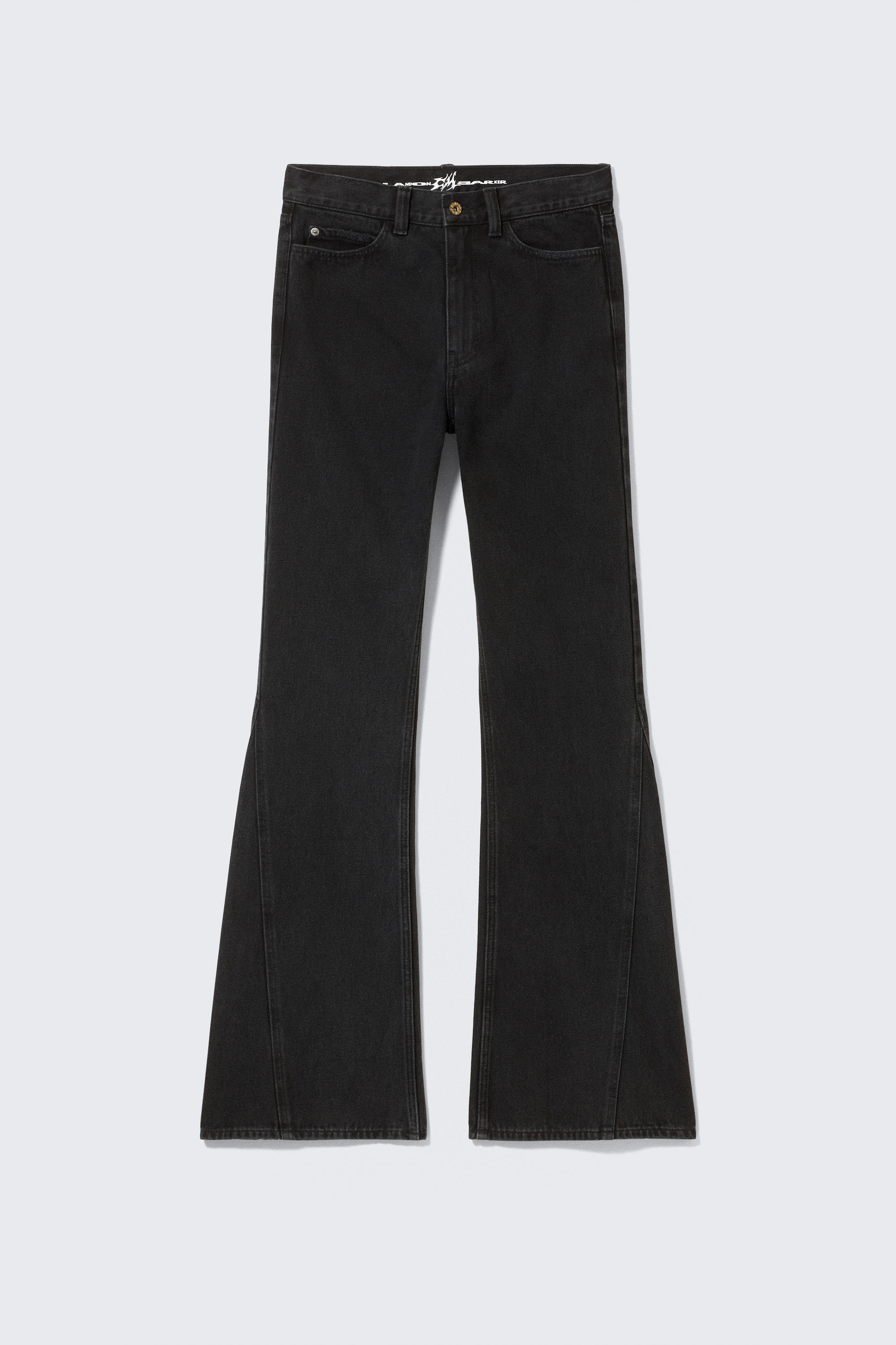 flare low rise coated flared skinny jeans - Coated Black - Black