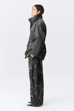 Dark Grey - Oversized Padded Utility Jacket - 6