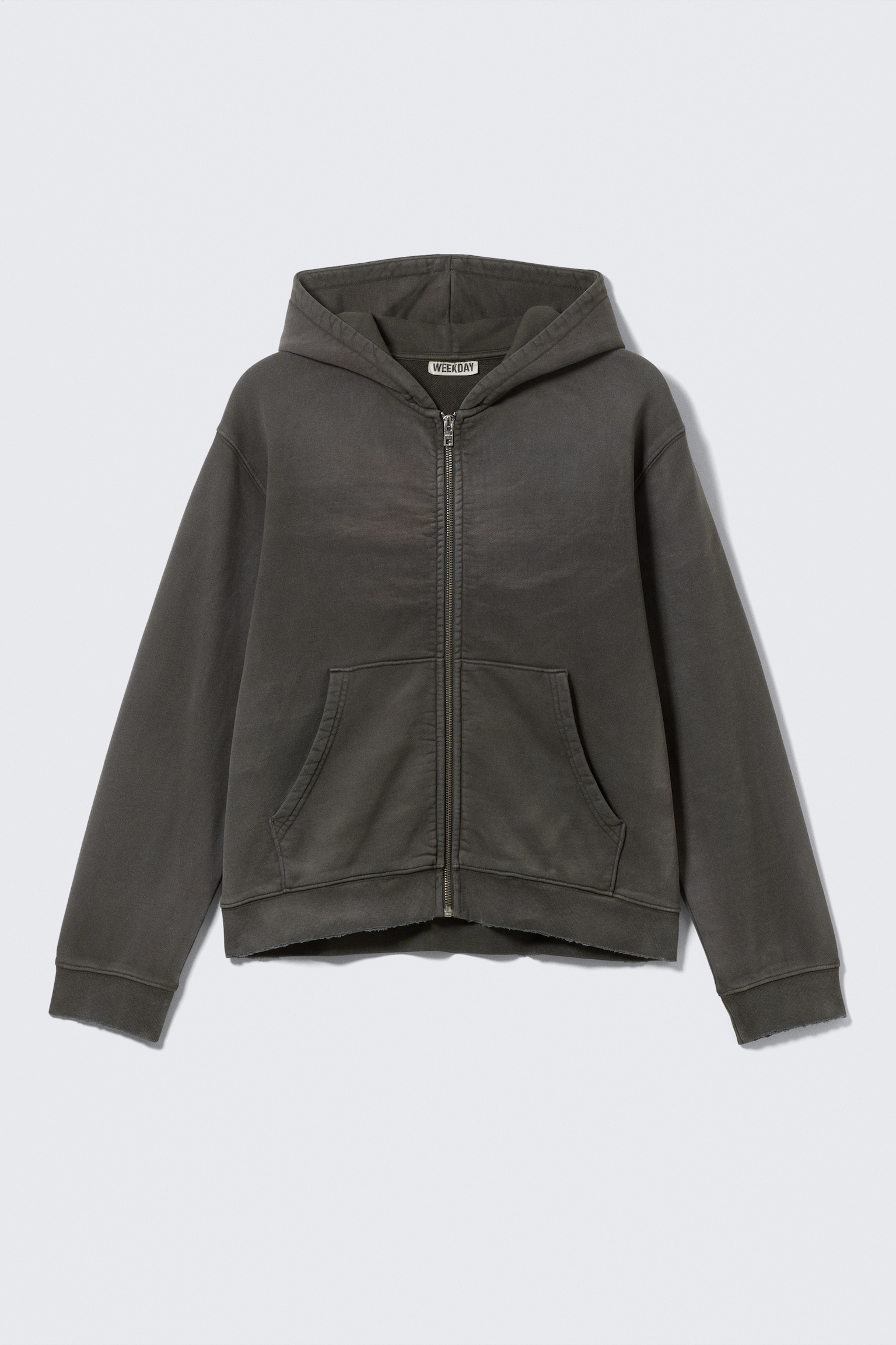 Gewaschener Zip-Hoodie im Shrunken-Fit - Dark Grey - 2