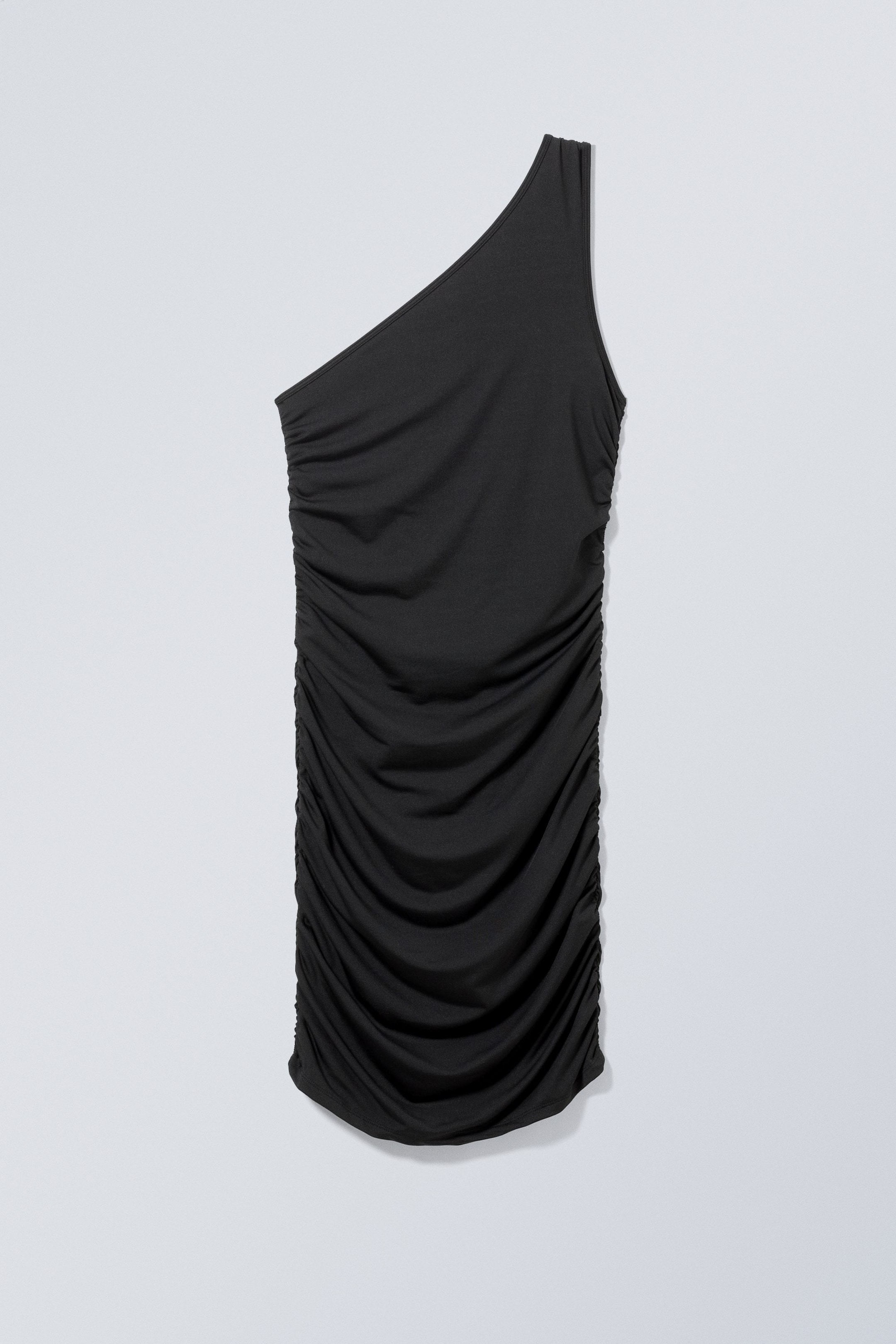 Black - Y2KOneShoulderJerseyDress - 0