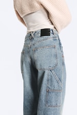 Hypnos Blue - Mellomblå - Barrel workwear-jeans med avrundet midje - 3