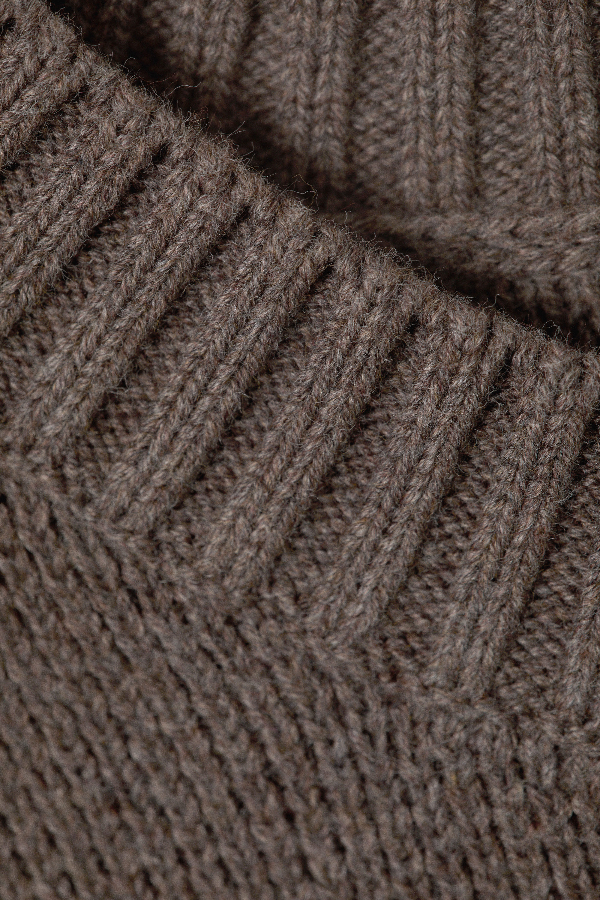 Brown Melange - Oversize-Pullover aus schwerer Baumwolle - 5