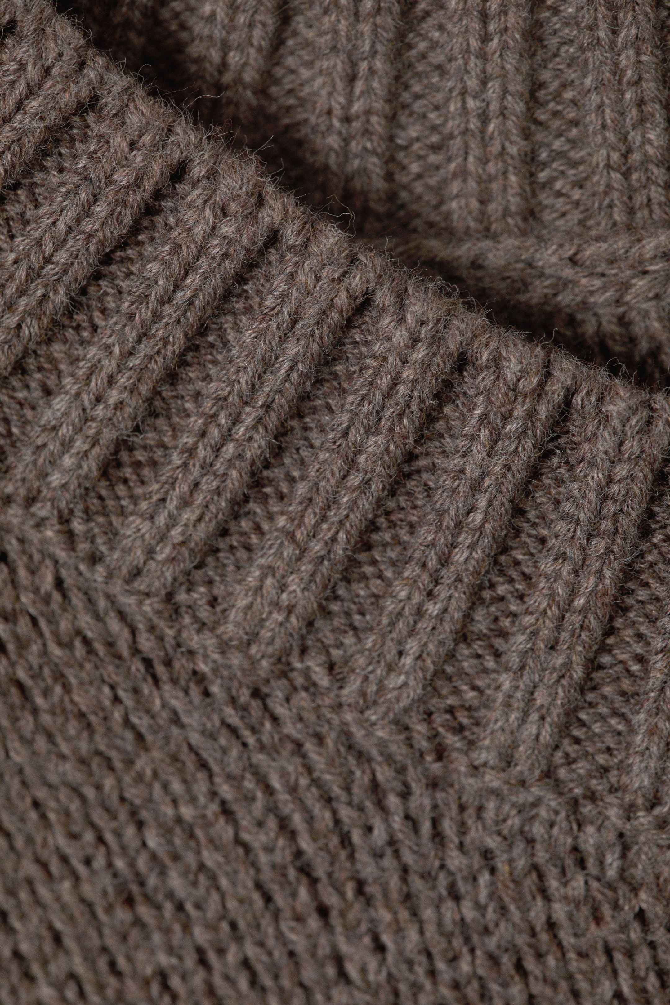 Brown Melange - Oversized Heavyweight Cotton Sweater - 5