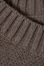 Brown Melange - Oversized Heavyweight Cotton Sweater - 5