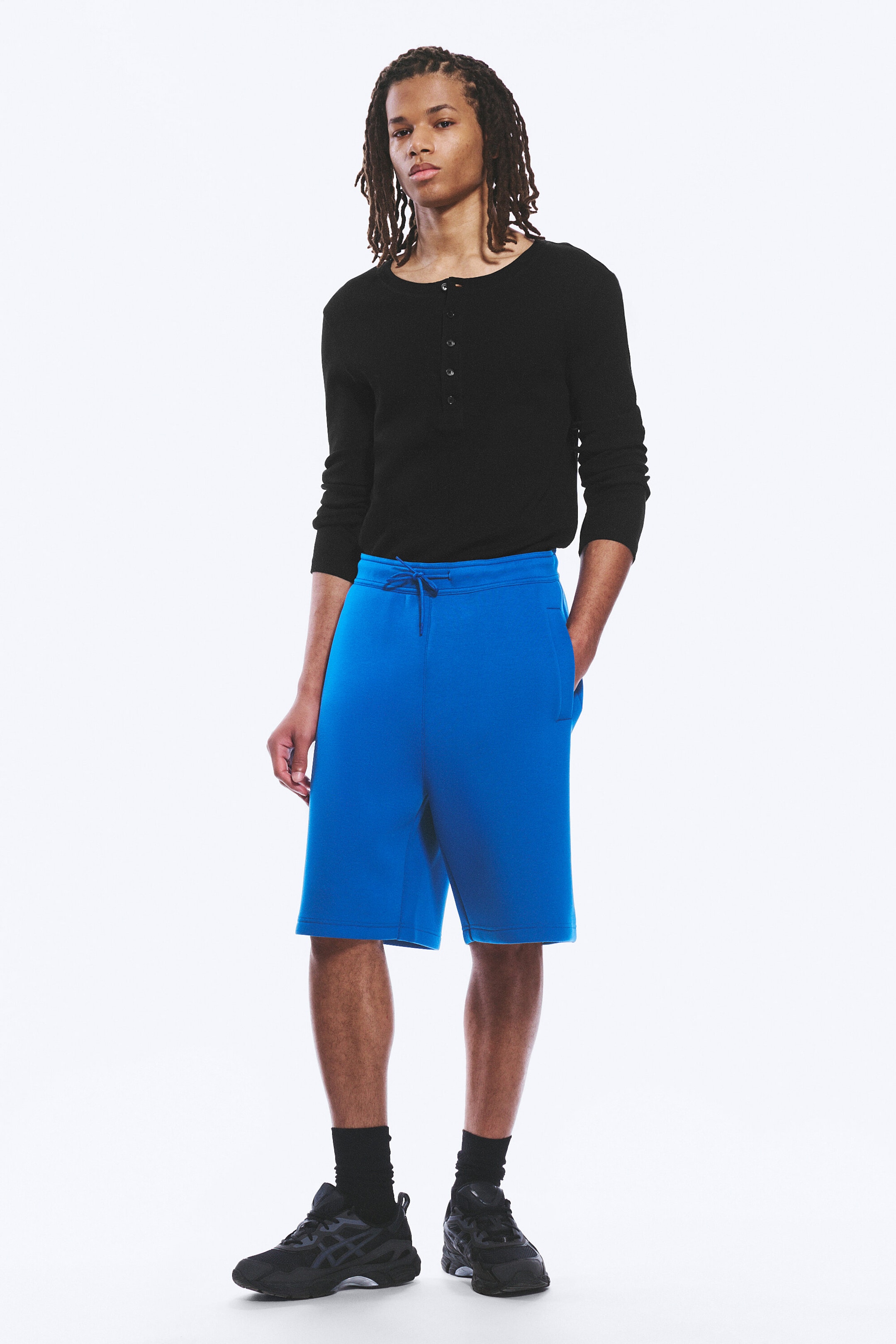 Leuchtendes Blau - Locker geschnittene Scuba-Shorts - 1