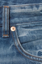 Blå - Space Mid Waist Relaxed Straight Jeans - 1