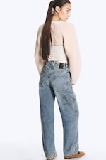 Hypnos Blue - Mellomblå - Barrel workwear-jeans med avrundet midje - 4