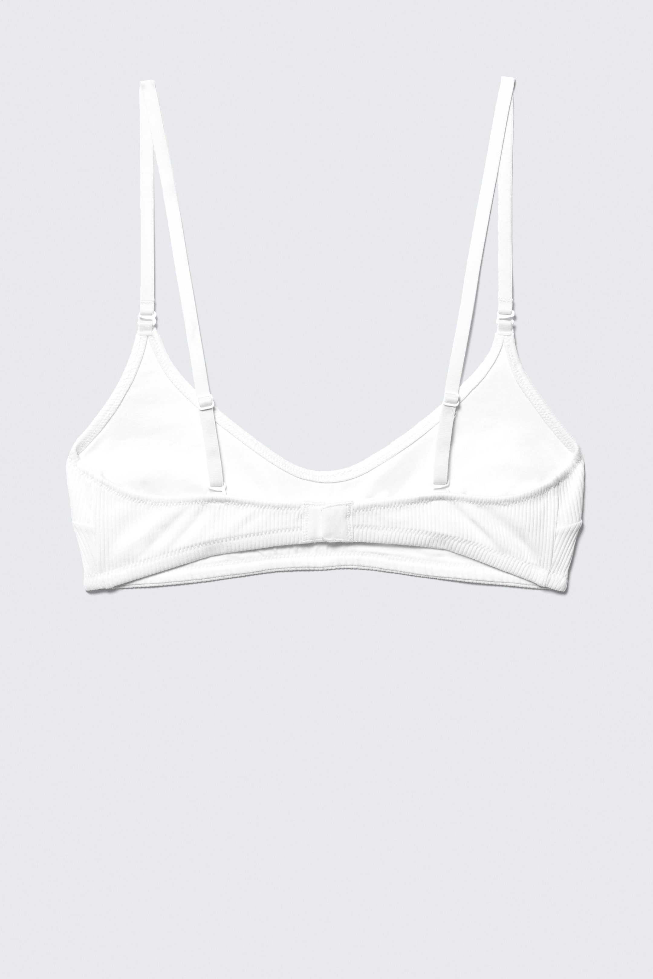 Weiß - Weicher, gerippter Neckholder-BH - 2
