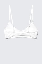 Weiß - Weicher, gerippter Neckholder-BH - 1