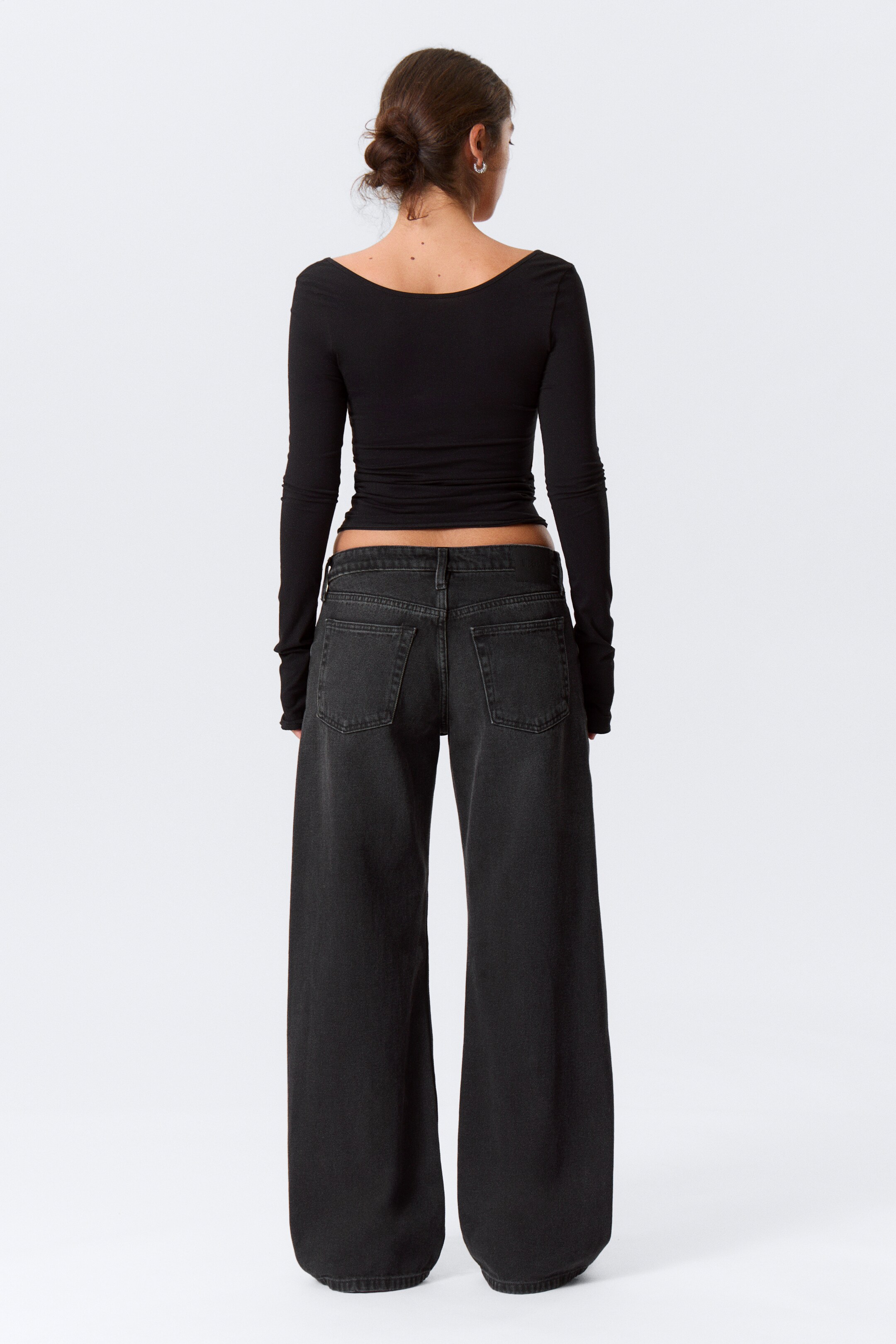 Zobacz większy obraz: Imoo Low Rise Loose Wide Leg Jeans - Washed Black - ONA | H&M PL 8