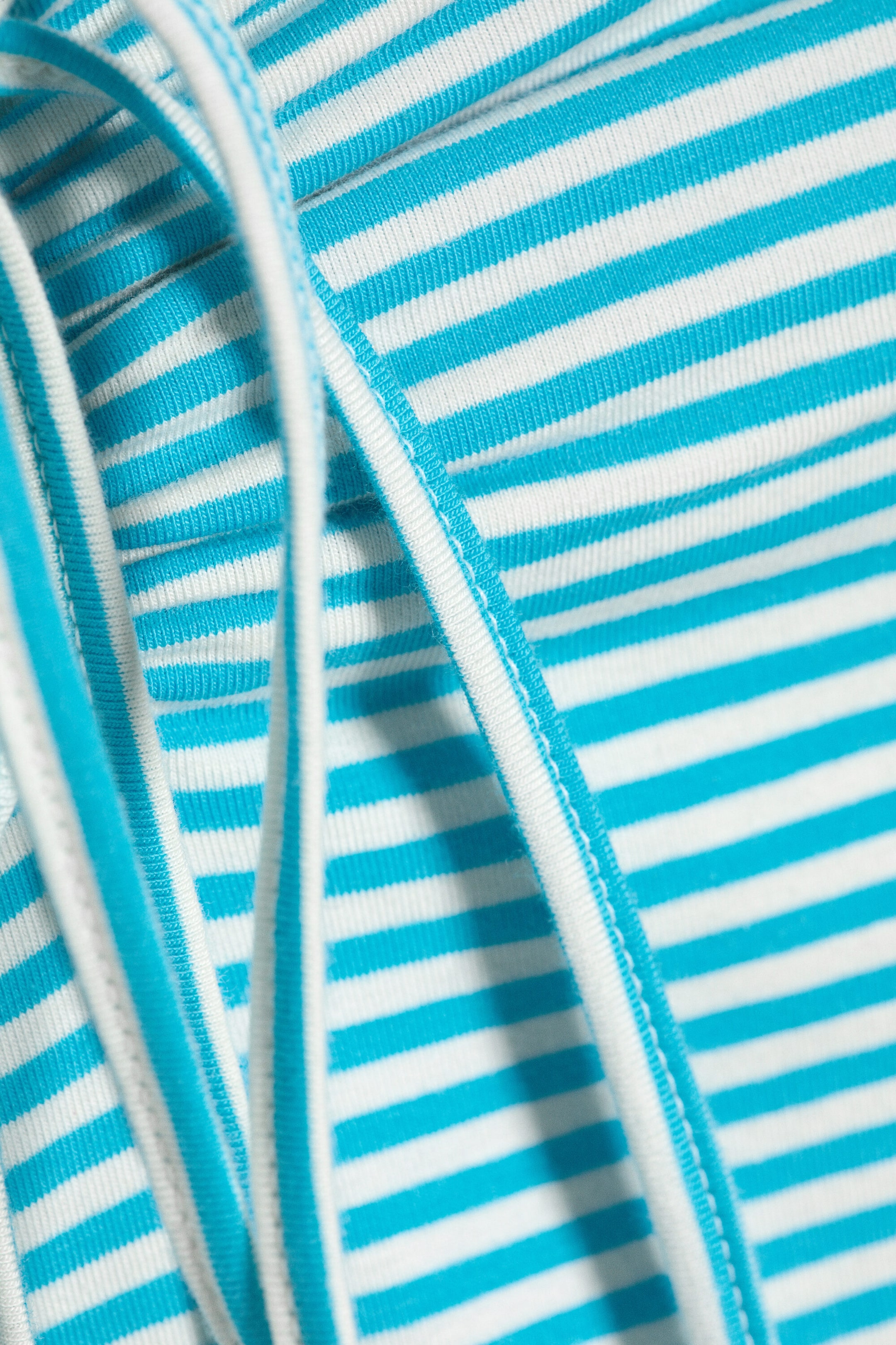 White & Turquoise Stripes - Halterneck Bandeau Top - 4