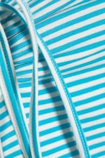 White & Turquoise Stripes - Halterneck Bandeau Top - 4