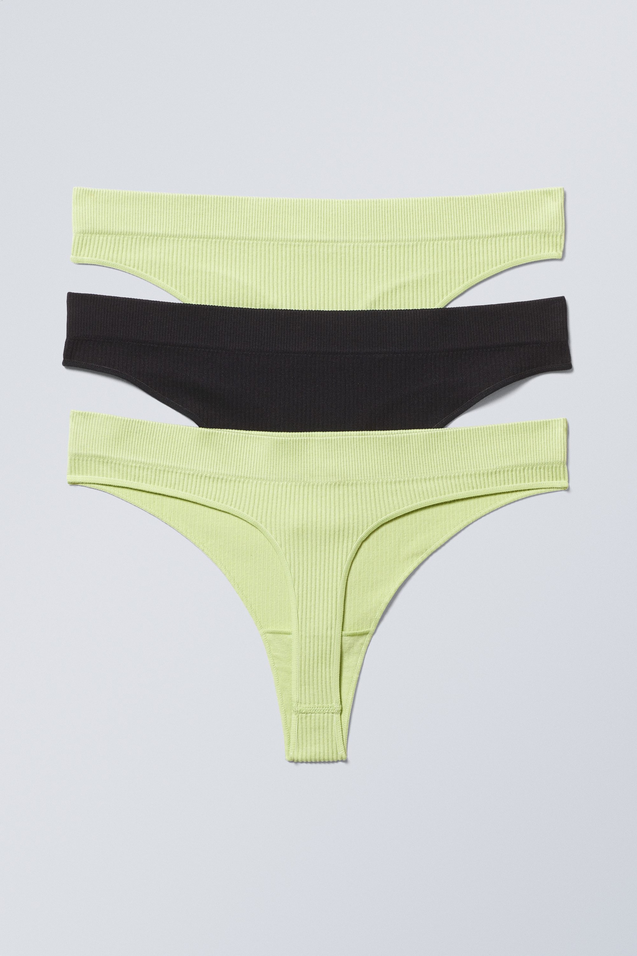 2xGreen 1xBlack - 3-pack Cat Thongs - 1