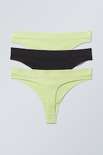 2xGreen 1xBlack - 3-pack Cat Thongs - 1
