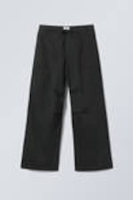 Dark Grey - Loose Twill Trousers - 0