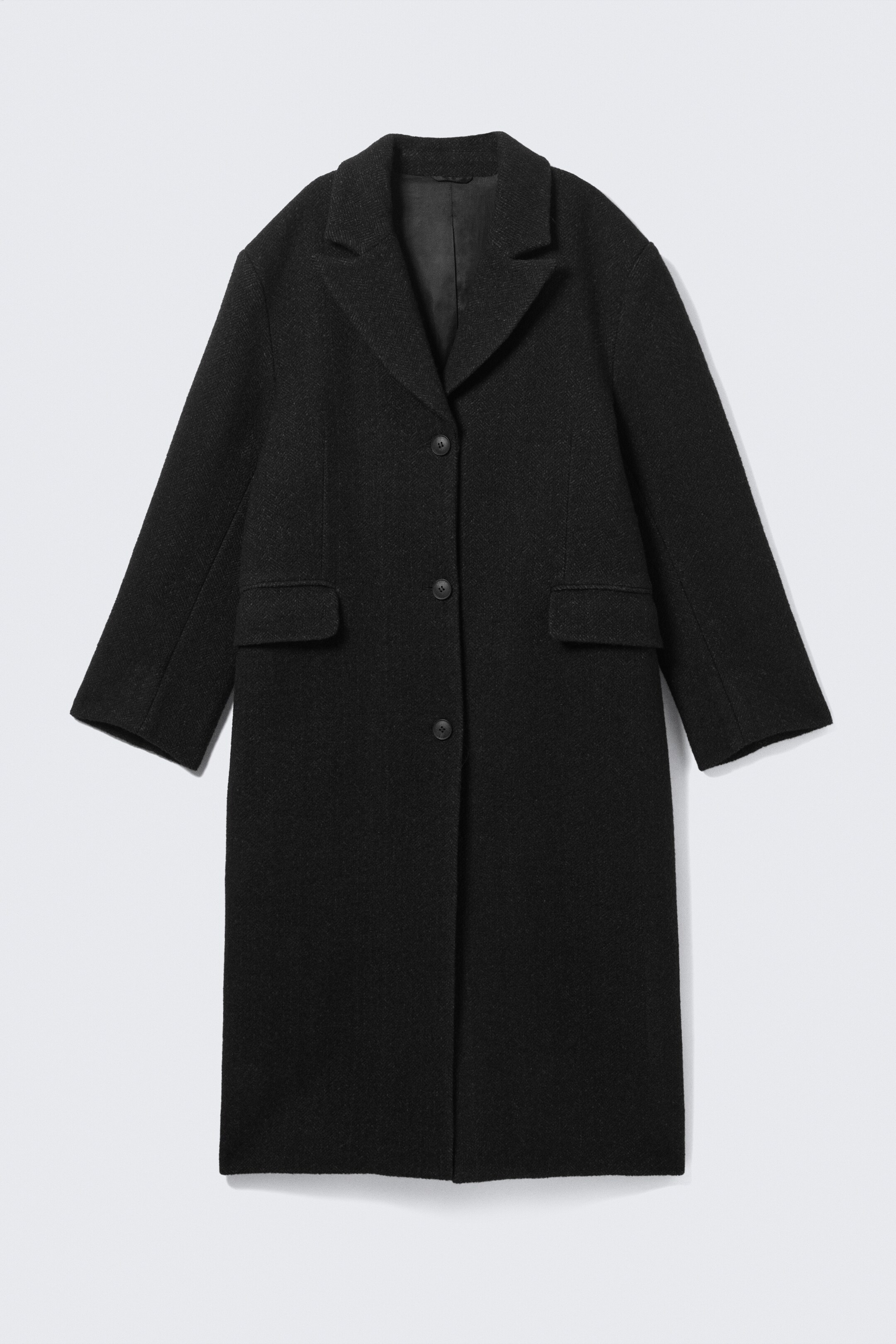 Grotere afbeelding bekijken: OVERSIZED WOOL-BLEND COAT - Black Herringbone - DAMES | H&M BE 6