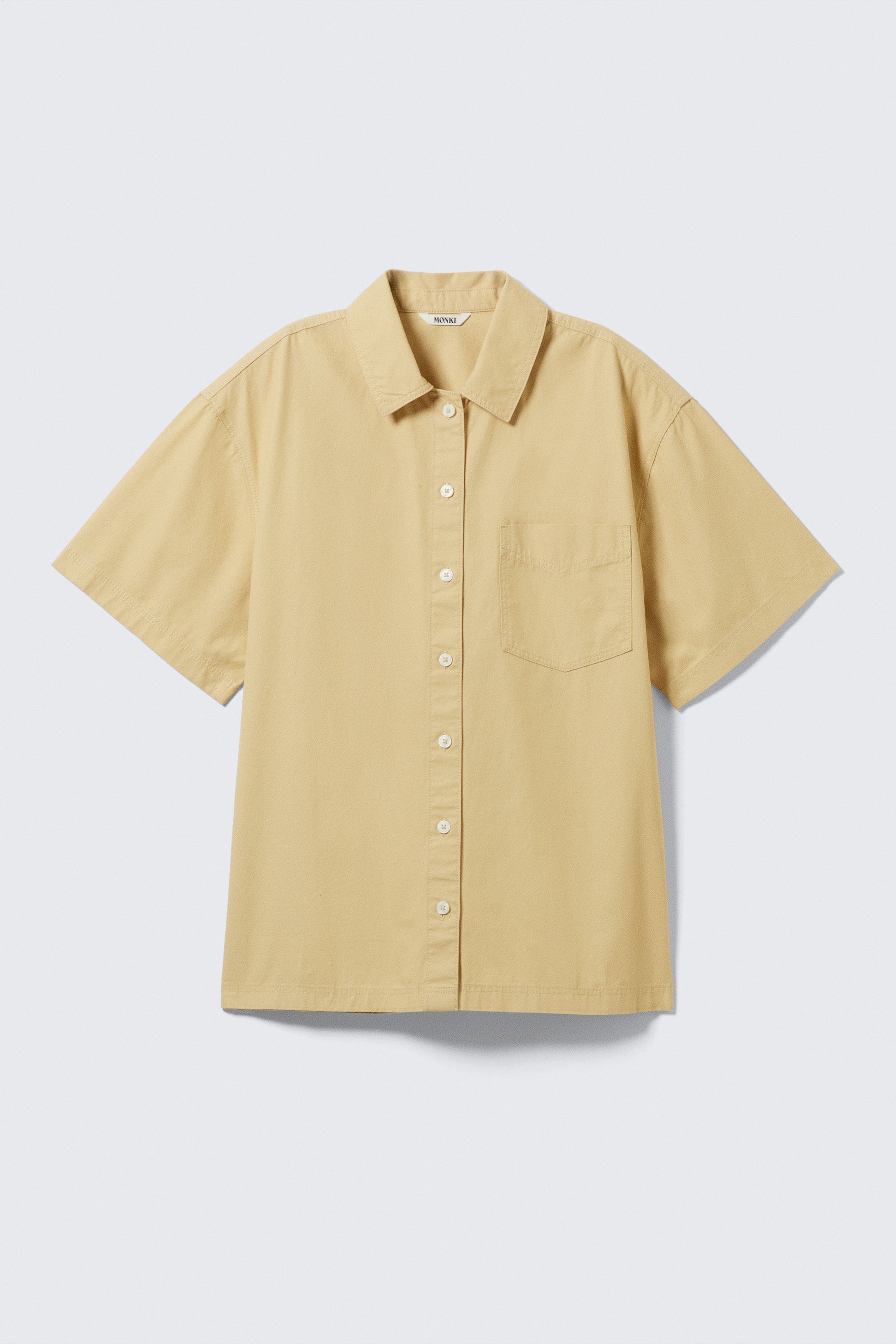 Visualizza immagine più grande: Camicia a maniche corte in tela di cotone oversize - Beige - DONNA | H&M IT 4