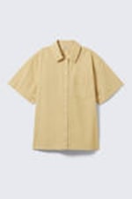 Beige - Oversized Kurzarmhemd aus Baumwoll-Canvas - 0
