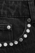 Ausgewaschenes Schwarz - IMOO LOW WAIST LOOSE STRAIGHT STUD JEANS - 6