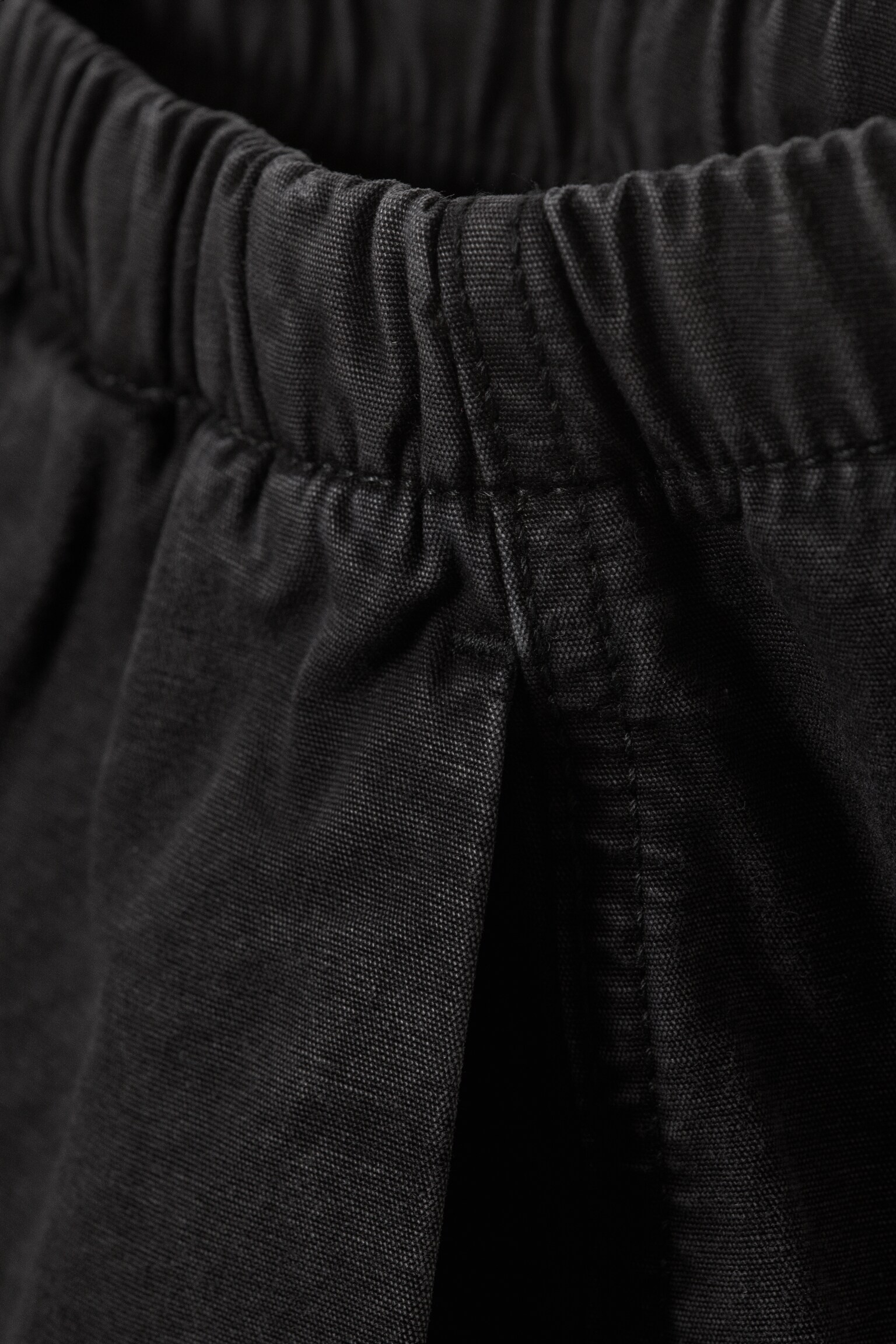 Low Rise Baggy Washed Canvas Trousers - Washed Black/Washed Dark Khaki Green - 5