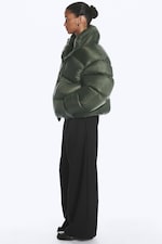 Dark Khaki Green - Oversized Recycled Down Puffer Jacket - 3
