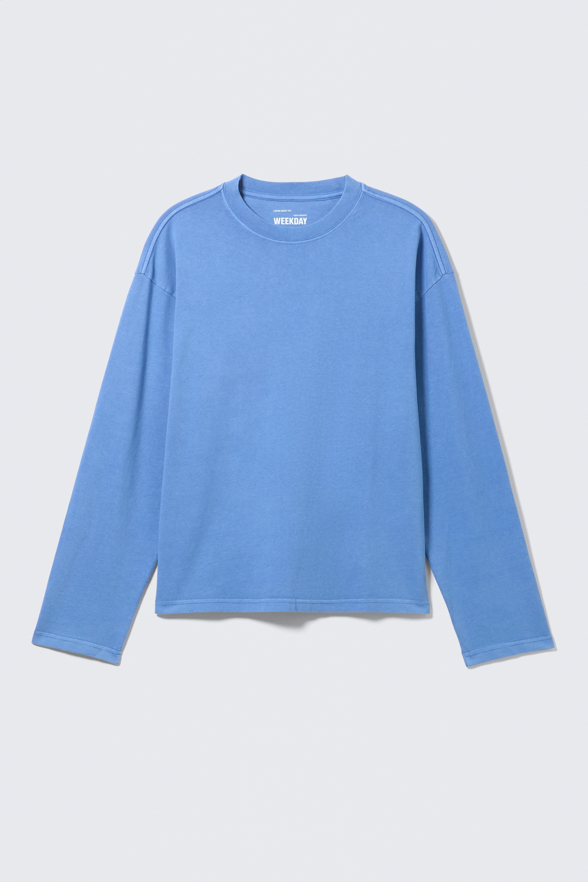 Boxy Longsleeve mit lockerer Passform - Gewaschenes Blau/Schwarz/Weiß/Dunkelbraun gestreift/Dunkelgrün/Dunkelbraun/Staubgrau/Weiß & Navy gestreift/Dunkelgrau