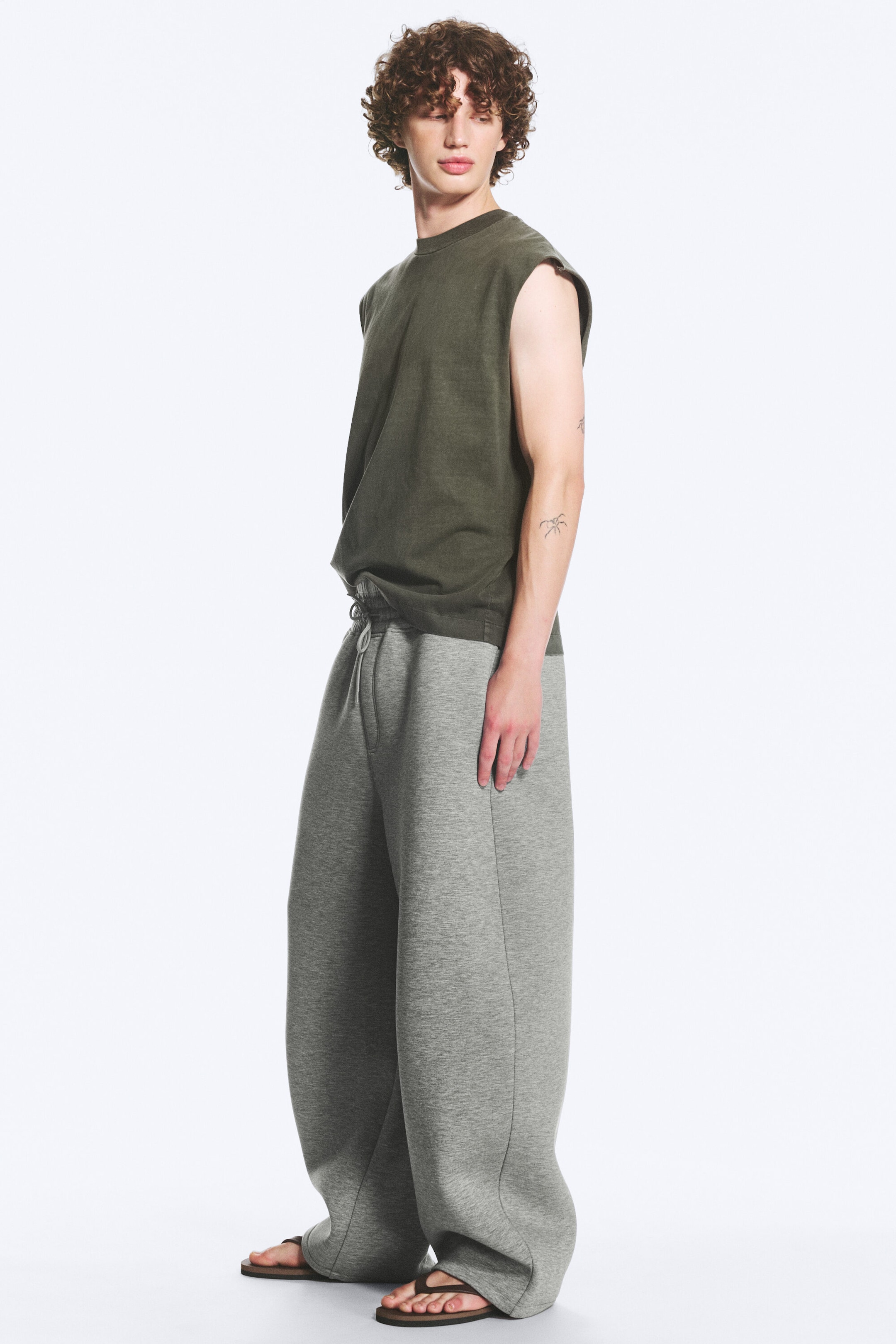 Gråmelerad - Cody scuba-sweatpants - 2
