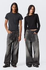 Noir foncé - Noir - Jean baggy unisexe Astro taille mi-haute - 0