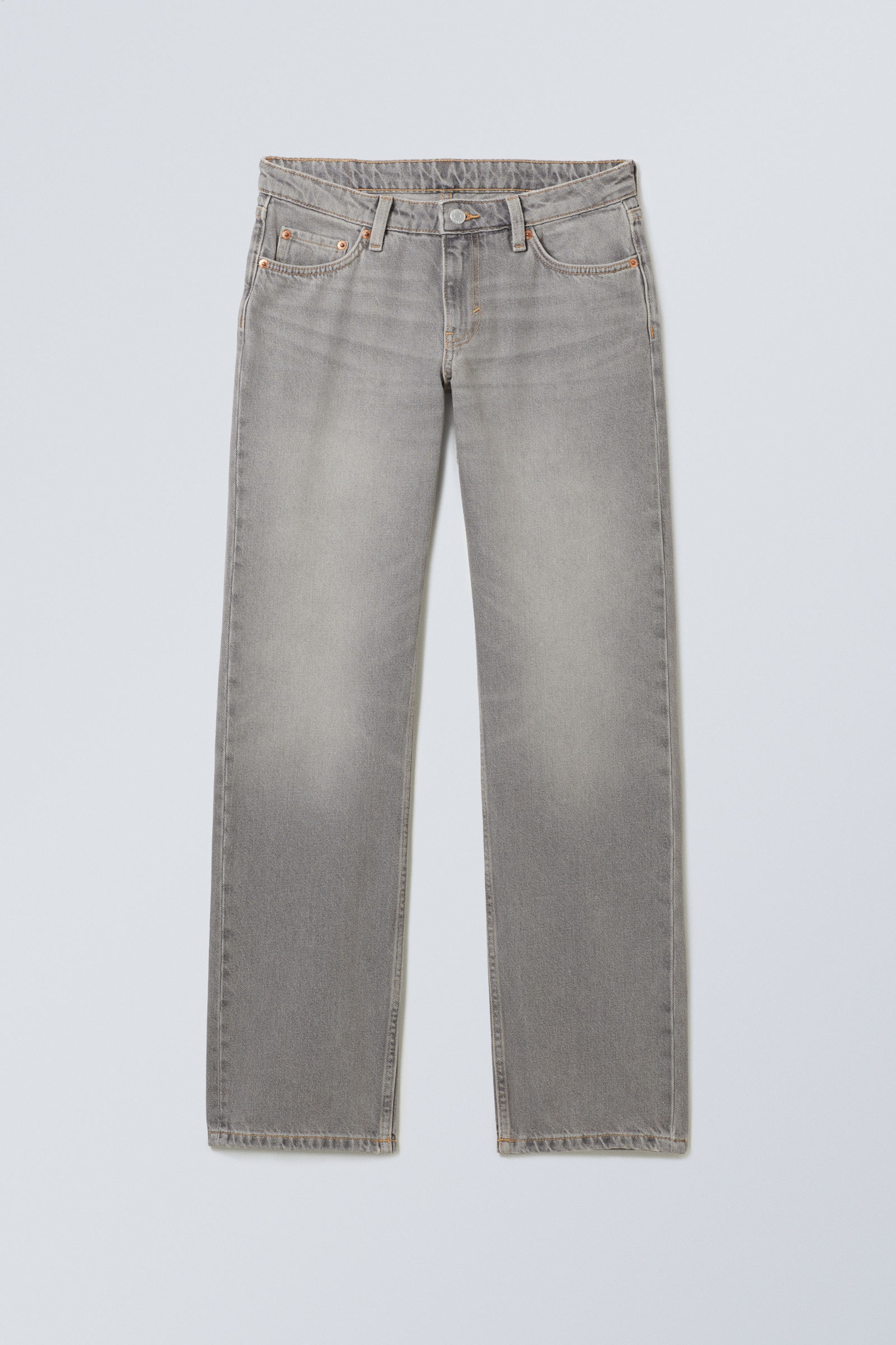 Misty Grey - Light Grey - Arrow Low Waist Regular Straight Leg Jeans - 0