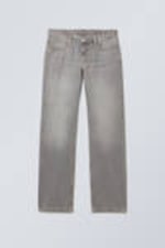 Misty Grey - Light Grey - Arrow Low Waist Regular Straight Leg Jeans - 0