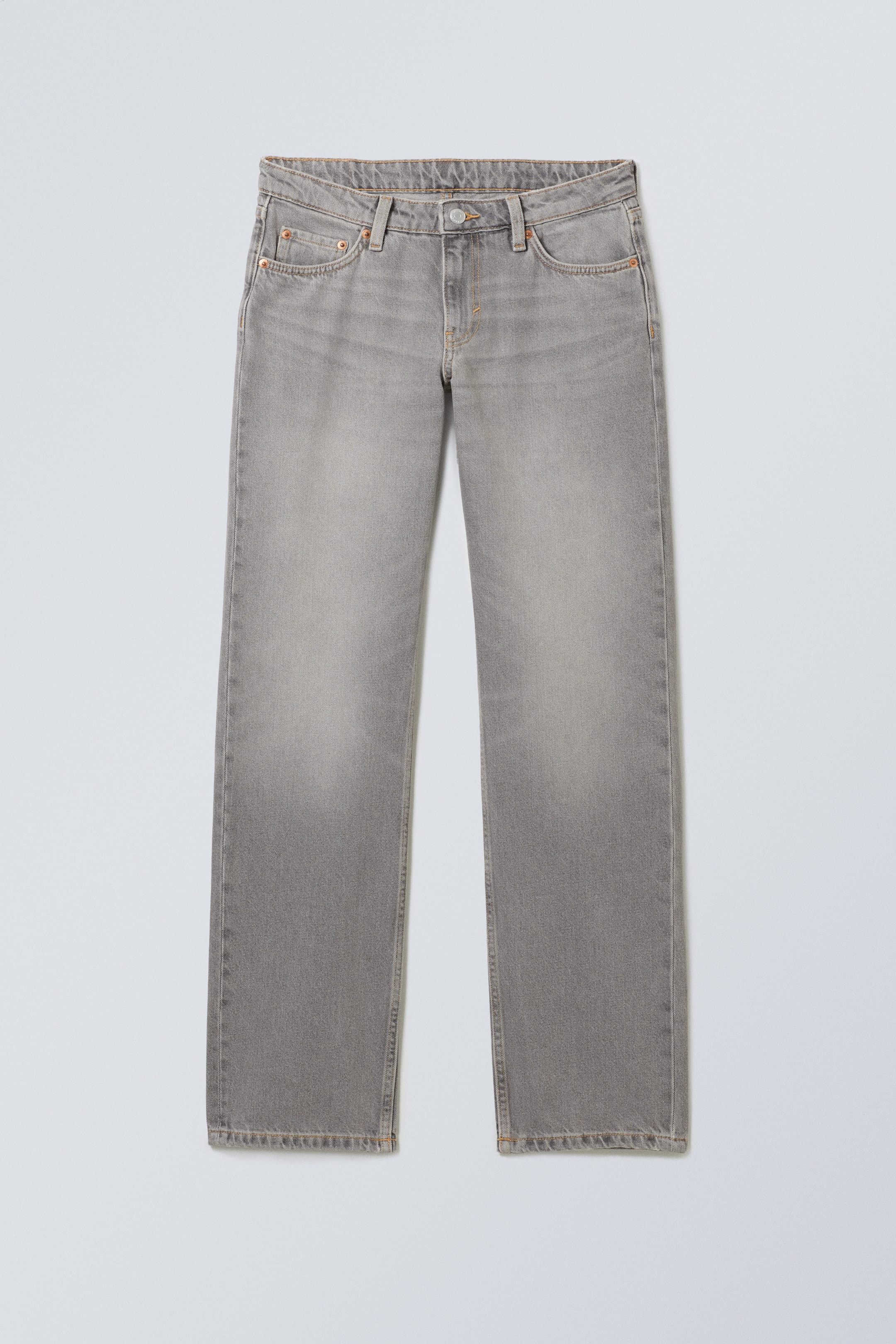 Misty Grey - Light Grey - Arrow Low Waist Regular Straight Jeans - 0