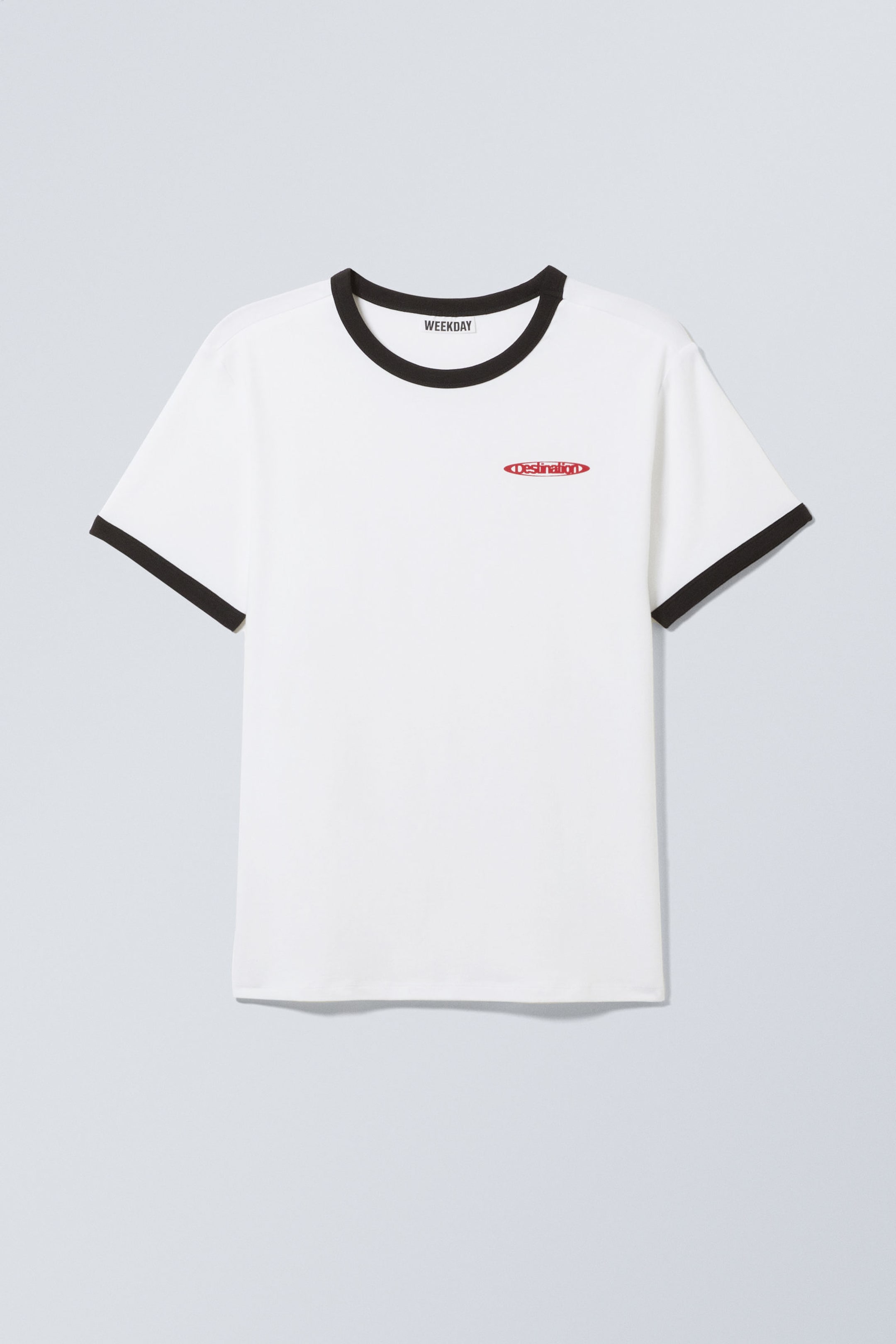 White - Destination Logo - Buck Graphic Ringer T-shirt - 0