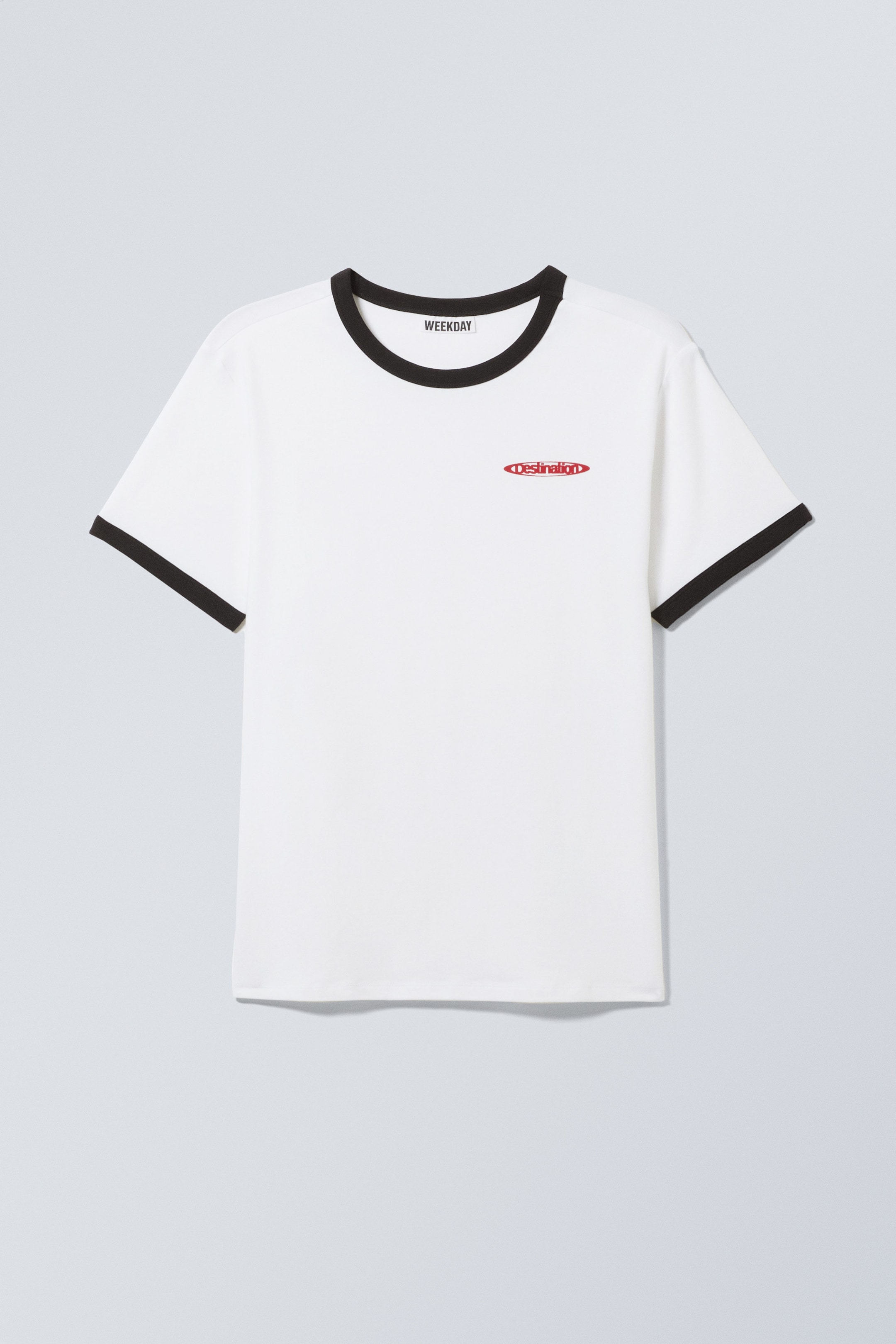 White - Destination Logo - Buck Graphic Ringer T-shirt - 0