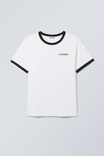 White - Destination Logo - Buck Graphic Ringer T-shirt - 0