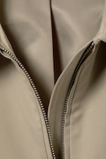 Beige - Boxy Cotton Zip Jacket - 6