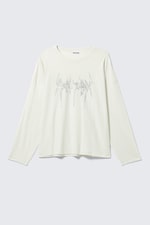 Staubiges Weiß - "Wasp" - Oversized Longsleeve mit Grafik - 4