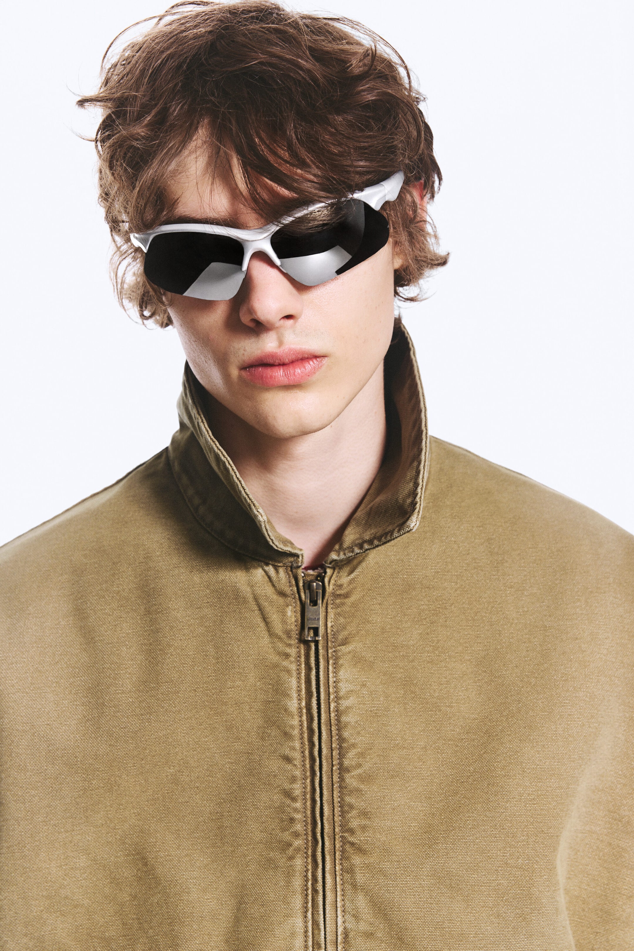 Grey - Reflective Lenses - Bold Sporty Sunglasses - 2