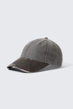 Grey - Trashed Camo - Distressed Cotton Canvas Baseball Cap - 2
