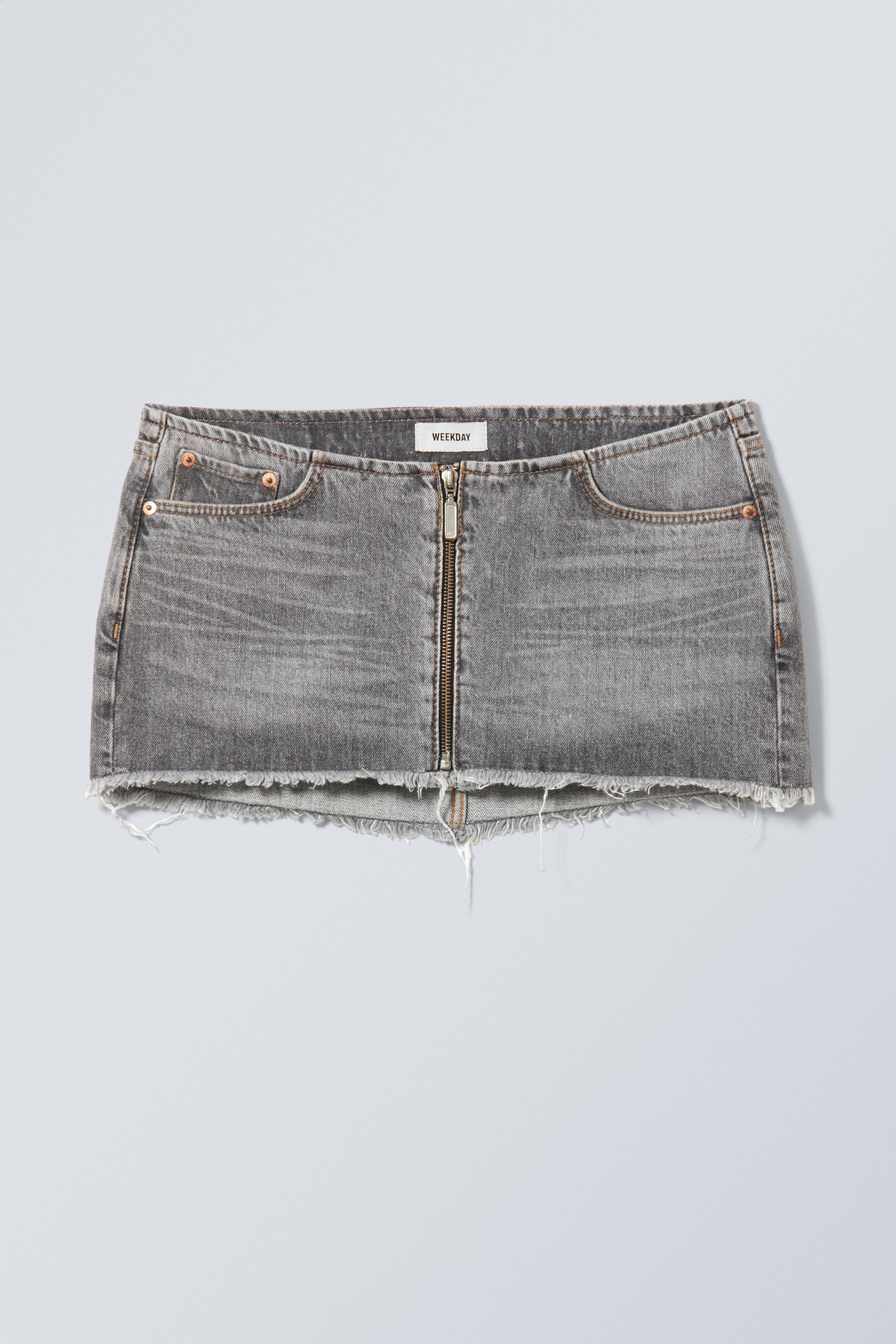 Ljus tvättad grå - Ontario Denim Minikjol - 0