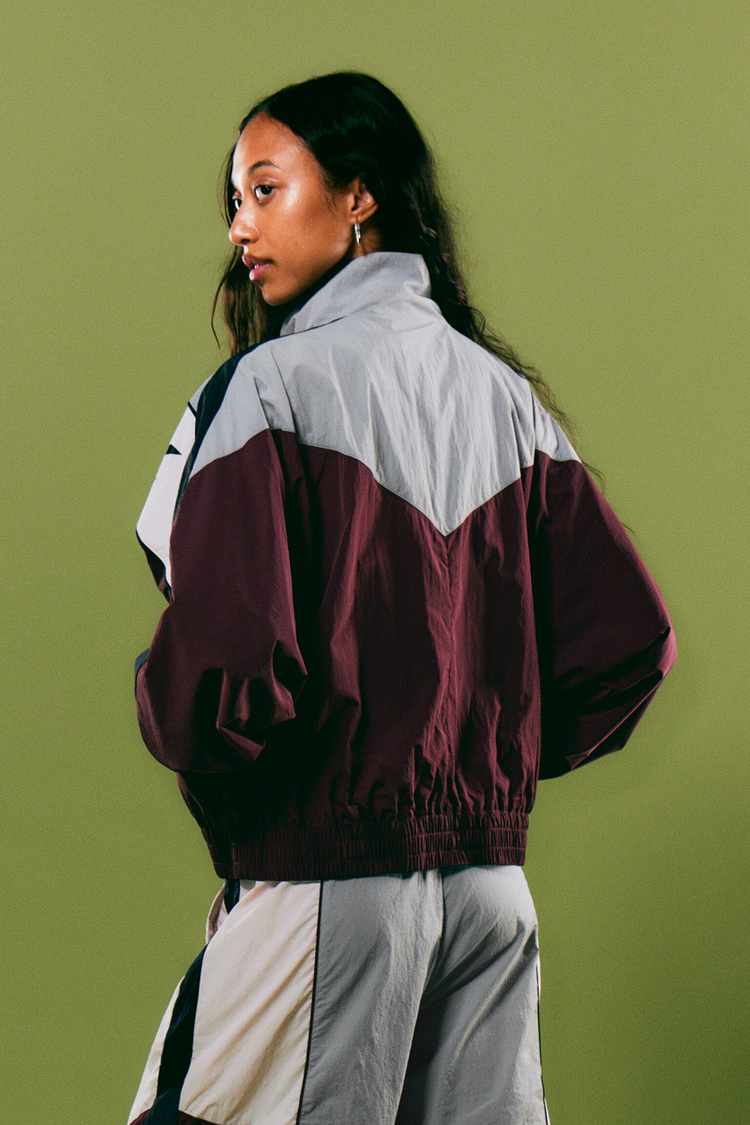Graphic Colourblock Track Jacket - Grey/Pink/Red - 5